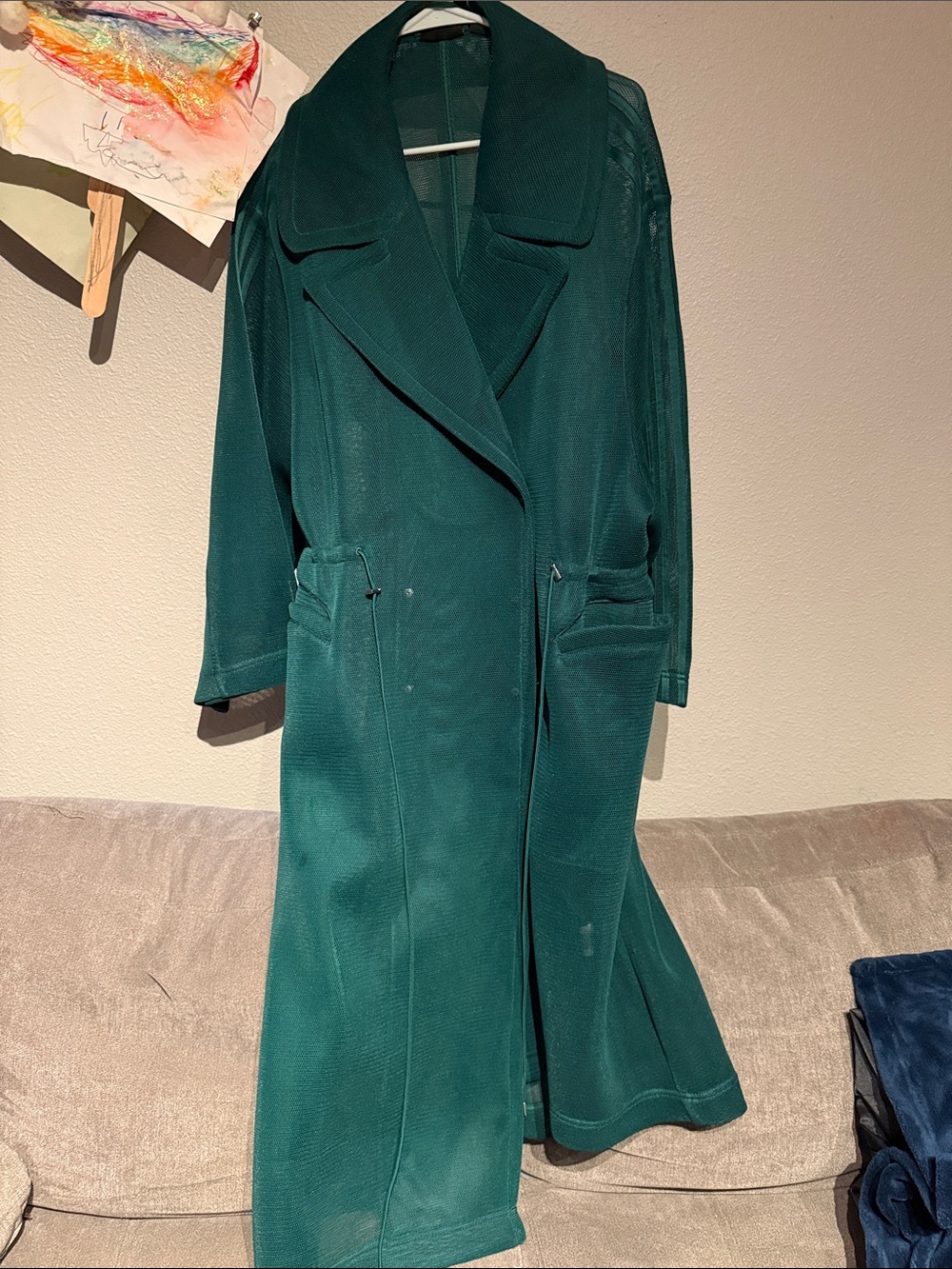 adidas x Ivy Park Deep Teal Long Trench Coat